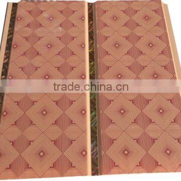 Trinidad pvc ceiling panel, Printing with shine gold strip & middle groove model G222-1