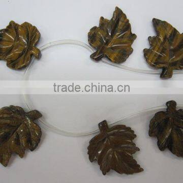 Hot seller fashion carved flower leaf gemstone leaf