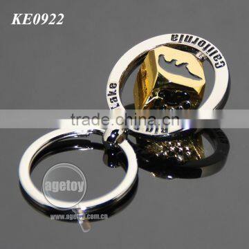 USA California Big Bear Lake Souvenirs Spinning Gold Dice Rotate Metal Revolve Cube Keyring photo-5