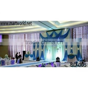 Curtain fibric wedding backdrop decoration ,wedding stage decoration(BD-005)