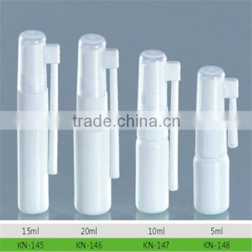 popular empty 5ml 10ml 15ml 20ml HDPE throat spray bottle for essential oil