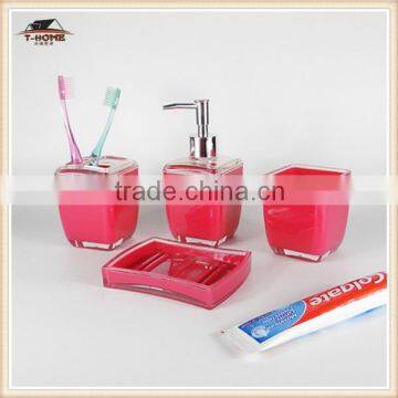 Bathroom Accessory plastic Set Soap Dish Dispenser Tumbler Toothbrush Holder