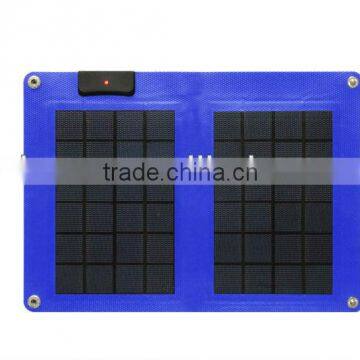 Thin film 10 Watts flexible solar charger, flexible solar panel for mobile phone and tablet