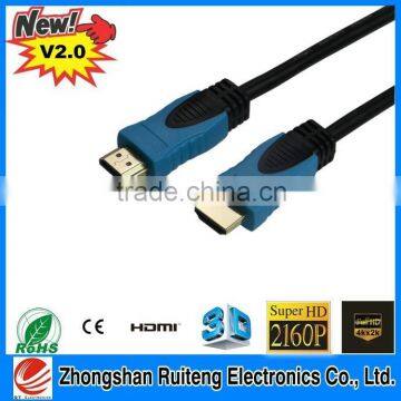 V1.4 or V2.0 high speed HDMI Cable with ethernet HD2160P 3D 4k function