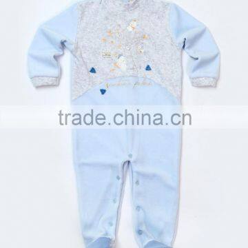 Oekotex standard baby boy velour winter long sleeve romper