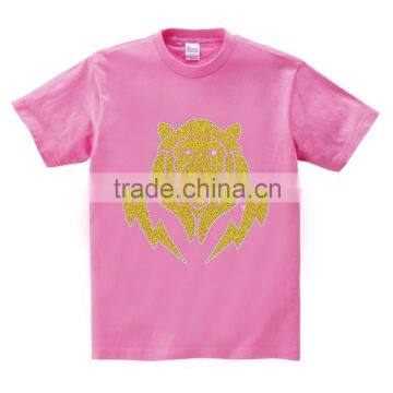 Hotfix Iron on Glitter Tiger Motif Custom Design Men Multicolor Cotton Tshirt photo-2