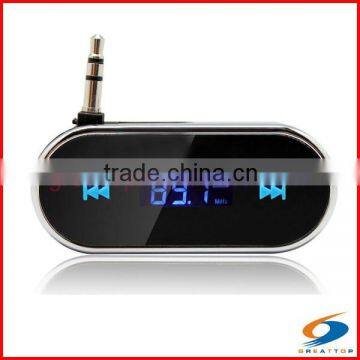 New Fashionable LCD Car FM Transmitter w/ 3.5mm Plug for iPhone/ iPad/ iPod Smart Phones MP3 Player