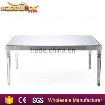 Elegent Appearance Wedding Glass Top Metal Banquet Table,glass Mirror Dining Table photo-2