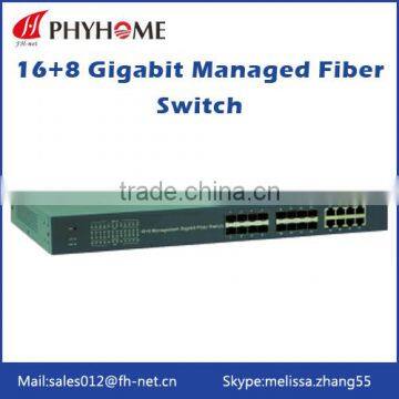 16+8 Gigabit Managed Fiber Switch