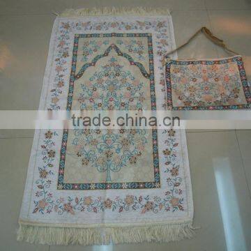 BT- 607adult Muslim Prayer Mat and Rugs With Bag Haji Gift photo-2