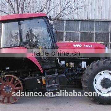 Chinese Red !! Big Farm Tractor, 130 hp 4WD Farm Tractors With Implements,front End Loader,backhoe,log Trailer With Crane photo-2