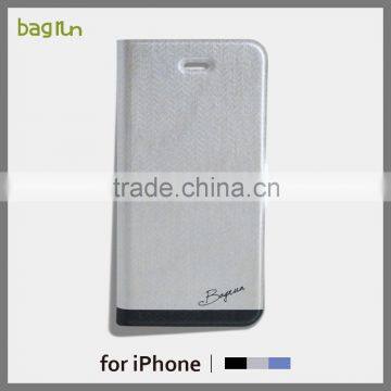 Hot Selling Lustre Mobile Leather Phone Case Cover for iPhone 6s 4.7" with Standing Function Case