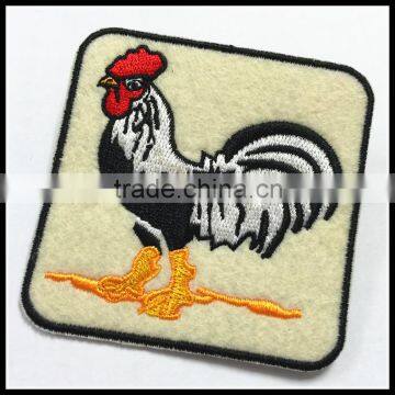 Custom cock embroidered patch iron on badge for garment