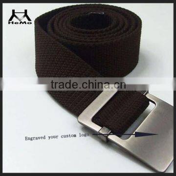 custom engraved logo canvas buckle belt