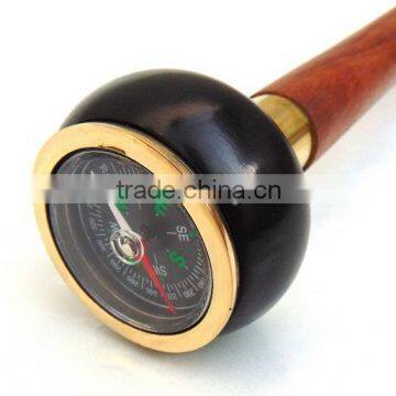 Brass & Wooden Ware Designer Black Color Compass Handle Walking Stick Wk1113 photo-2