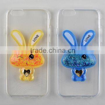 Transparent TPU Attractive Sable mouvant rabbit cell phone case