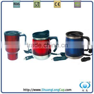 12v red stainless steel heated coffee mug , self heating cup, USB heated Mug