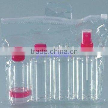 (travel sets)cosmetic packaging transparent PET bottles