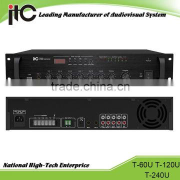 ITC T-60U Series 60W 120W 240W PA System Mixer Amplifier with USB Port