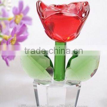 Factory directly sale Wedding favor k9 Nature crystal rose flower for the wedding gifts