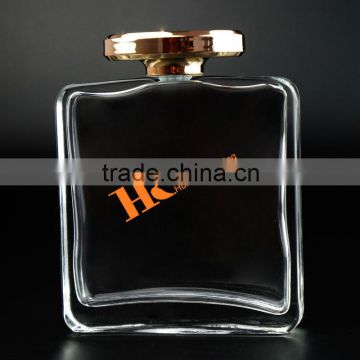 Big Flat Square Rectangle transparent perfume bottle high clear glass bottle