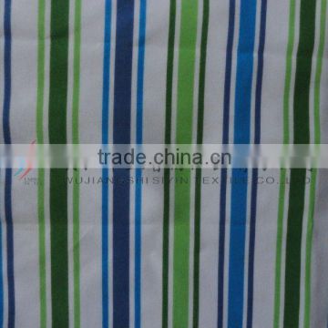 100%polyester stripe sanded peach skin printed fabric