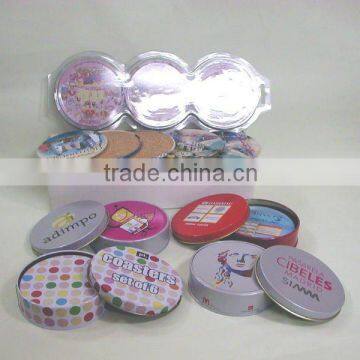 colorful round tin cup coaster