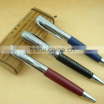 Self-inking Stamp Pen Leather Roller Pen in Aluminum Sheet Gift Box