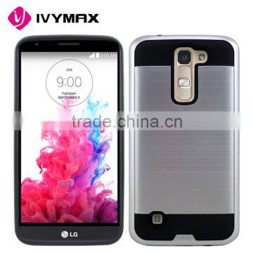 IVYMAX Factory Wholesale Dark Silver Brushed Metal Texture Cell Phone Case For LG Tribute 5 K7/MS330 Devices