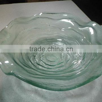 Rose shaped glass fruit plate