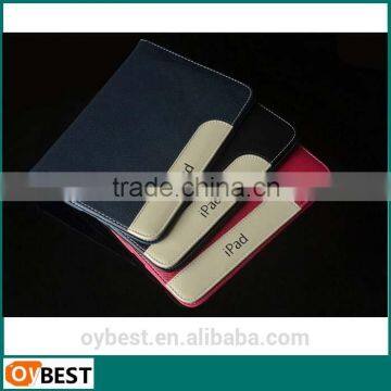 New design genuine leaher case for ipad Air 2 by 2 color split joint