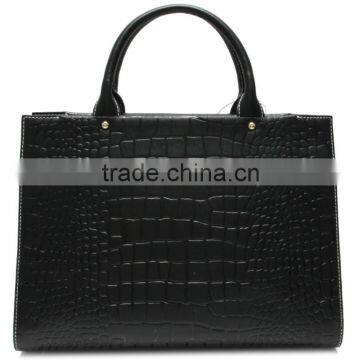 N2272-A5162 New Arrival Black Crocodile Pattern Leather Satchel Handbag Ladies Fashion Designer Bags photo-3