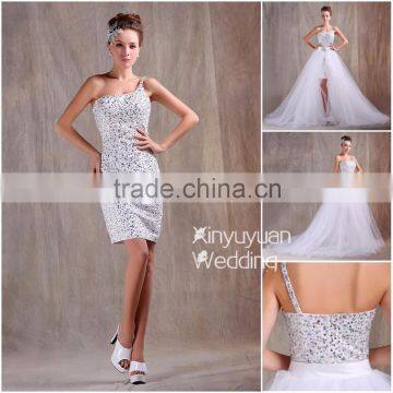 China Custom Made Latest Mermaid Crystal detachable tail wedding gown CYW-011