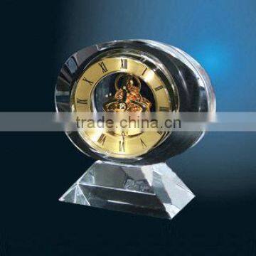 Wholesale Home Decorative Table Clock, Classical Brass with Crystal Desk Mechanics Clock