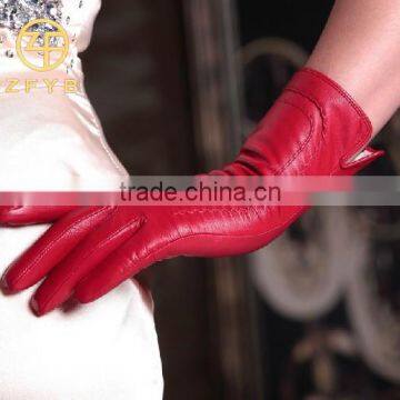 women dresss red color Leather Gloves For Daily Life