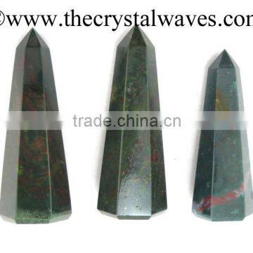 Blood Stone wholesale Pencil 6 to 8 Facets Single Terminated Point Khambhat Gujarat India crystal waves