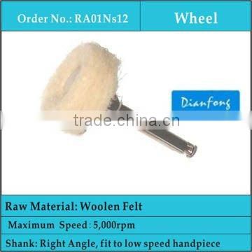 RA shank wheel shape white felt polishing dental spare part