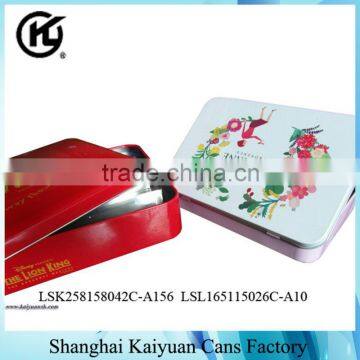 High Quality Rectangular Gift Perfume Candy Tin Can Box (various lids and printing)