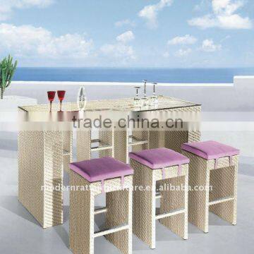 Different types of table setting synthetic rattan furniture cheap rattan table