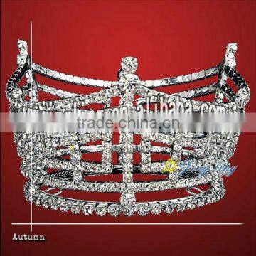 fashion rhinestone tiara full round pageant crown