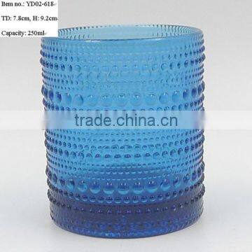 Press Unique Drinking Ware/cheap Wine Goblet, Ice-cream Bowl, Tumbler in Colored Glass With Raindrop Designs Emboss photo-6