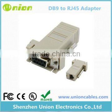 DB9 Female to RJ45 Network Ethernet Modular Jack Adapter Connector 8C Black