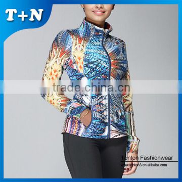 fitness spandex yoga jackets , 92% polyester 8% spandex softshell jacket , blue softshell jacket