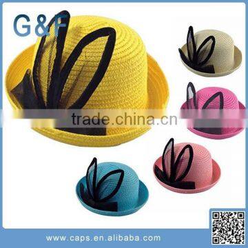 Animal Shape Plain Rabbit Straw Hats Wholesale