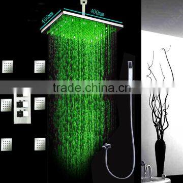 Hot Sale Bathroom Hydro Power LED Lighting Fixtures 3 Way Conceal Thermostatic Mixer Bathroom Accessory Set photo-3