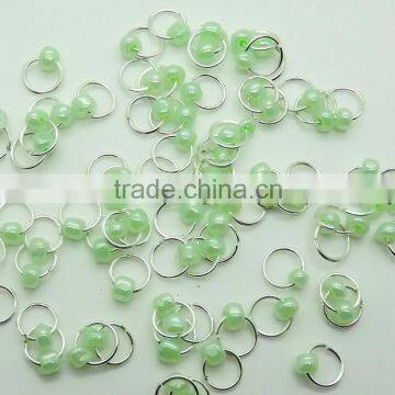 200PCS Nail Piercings Ring with Colorful Bead HN1919