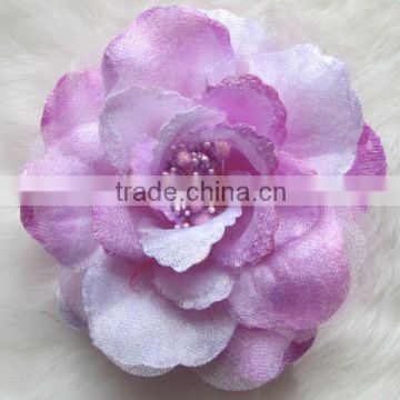 Bridal Pink Flower Brooch Hair Clip Hair Pin Faric Flower Artificial flowers