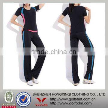 Quick dry Ladies' Gym Clothes Top and pants sets