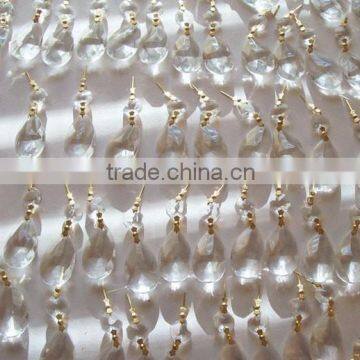 6.28 -6 50 Asfour Crystal Teardrop 38mm Chandelier Prisms Clear Almonds Lead Crystal