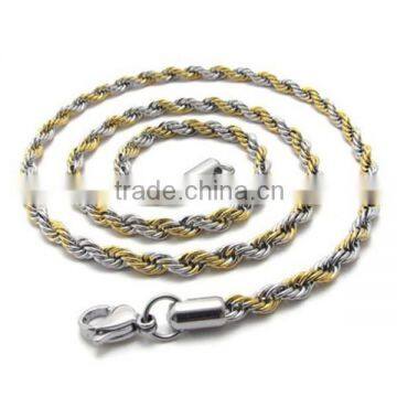 2014 Fasiopnable IPG two tones deisgn Stainless steel chain necklace fashion chain necklace in wholesale